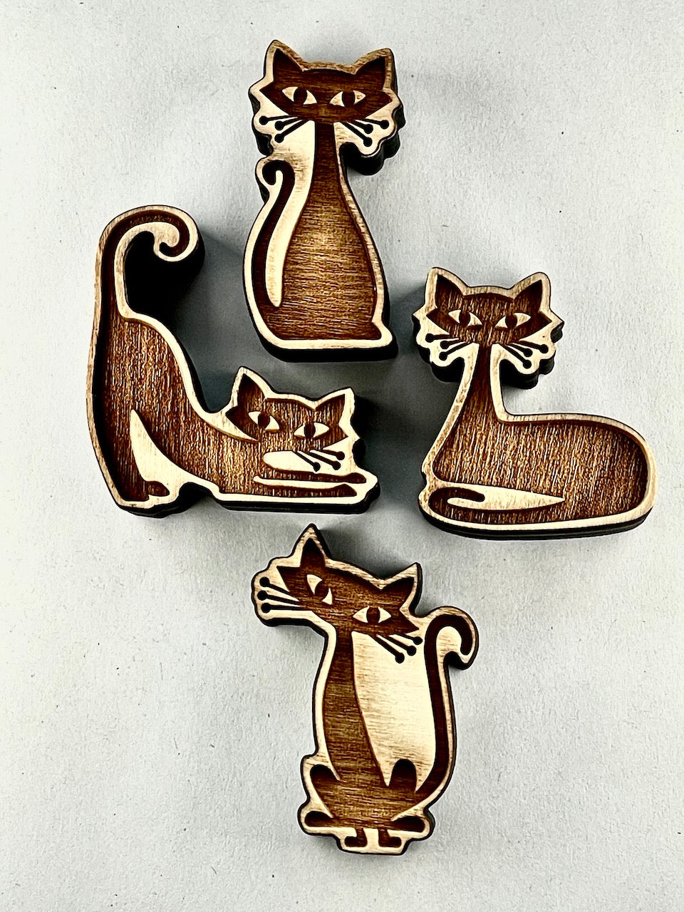 Cats, Mid-Century (Laying)- Stamp