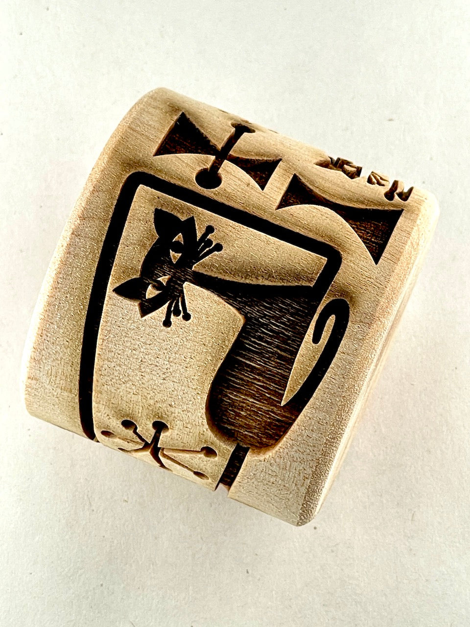 2" Cats, Mid-Century Textured Rolling Pin