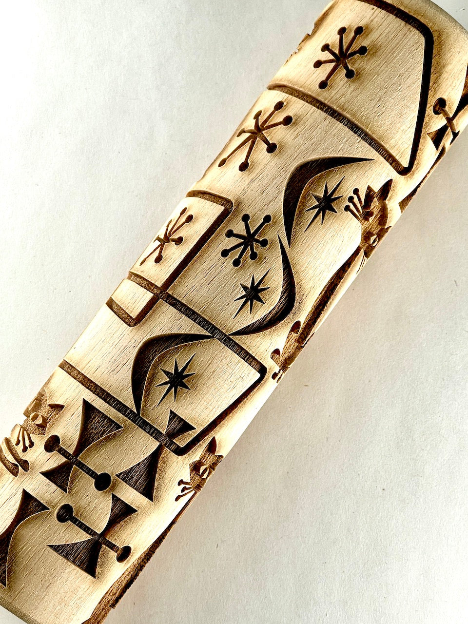 7" Cats, Mid-Century Textured Rolling Pin