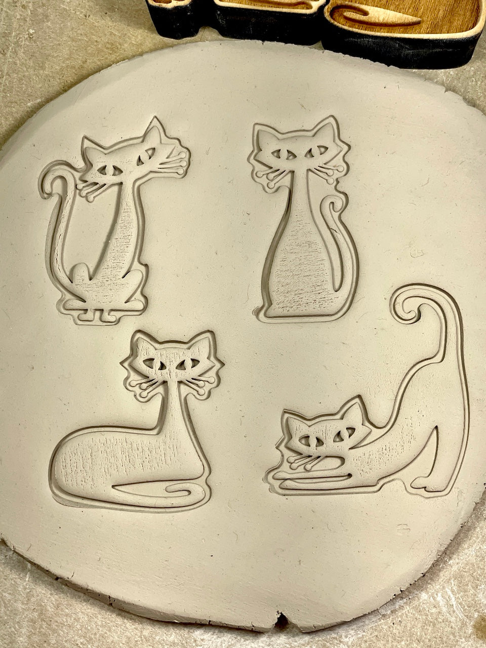 Cats, Mid-Century (Laying)- Stamp