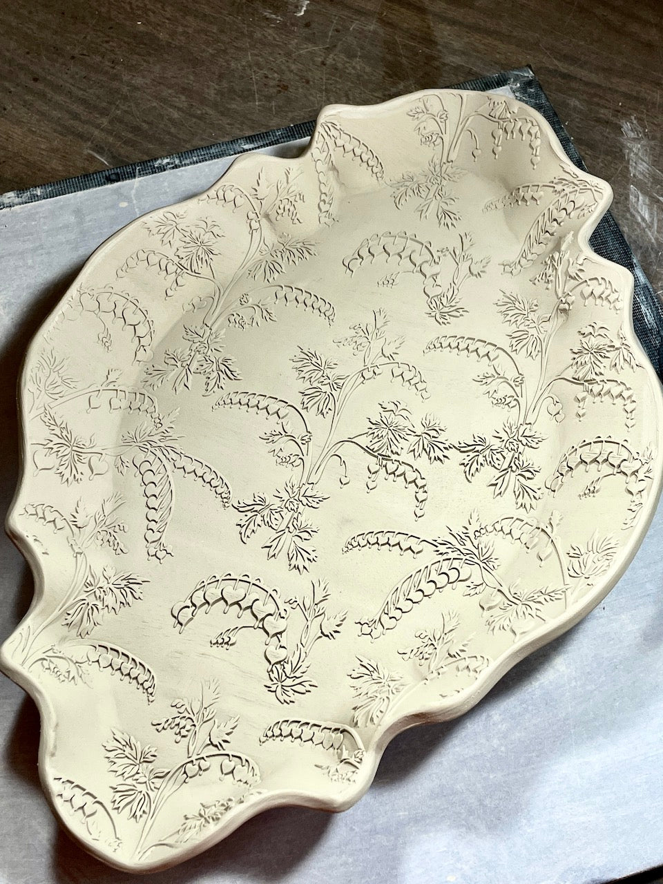 Dottie's Bleeding Hearts Textured Rolling Pin