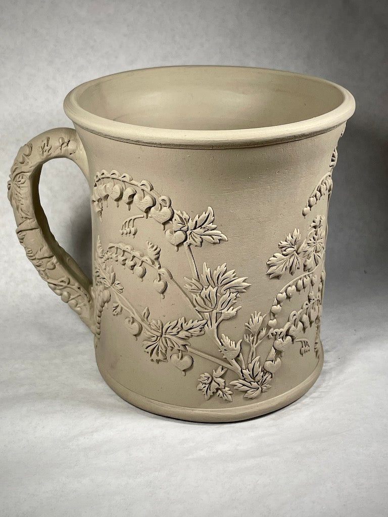 Dottie's Bleeding Hearts Textured Mug Plank