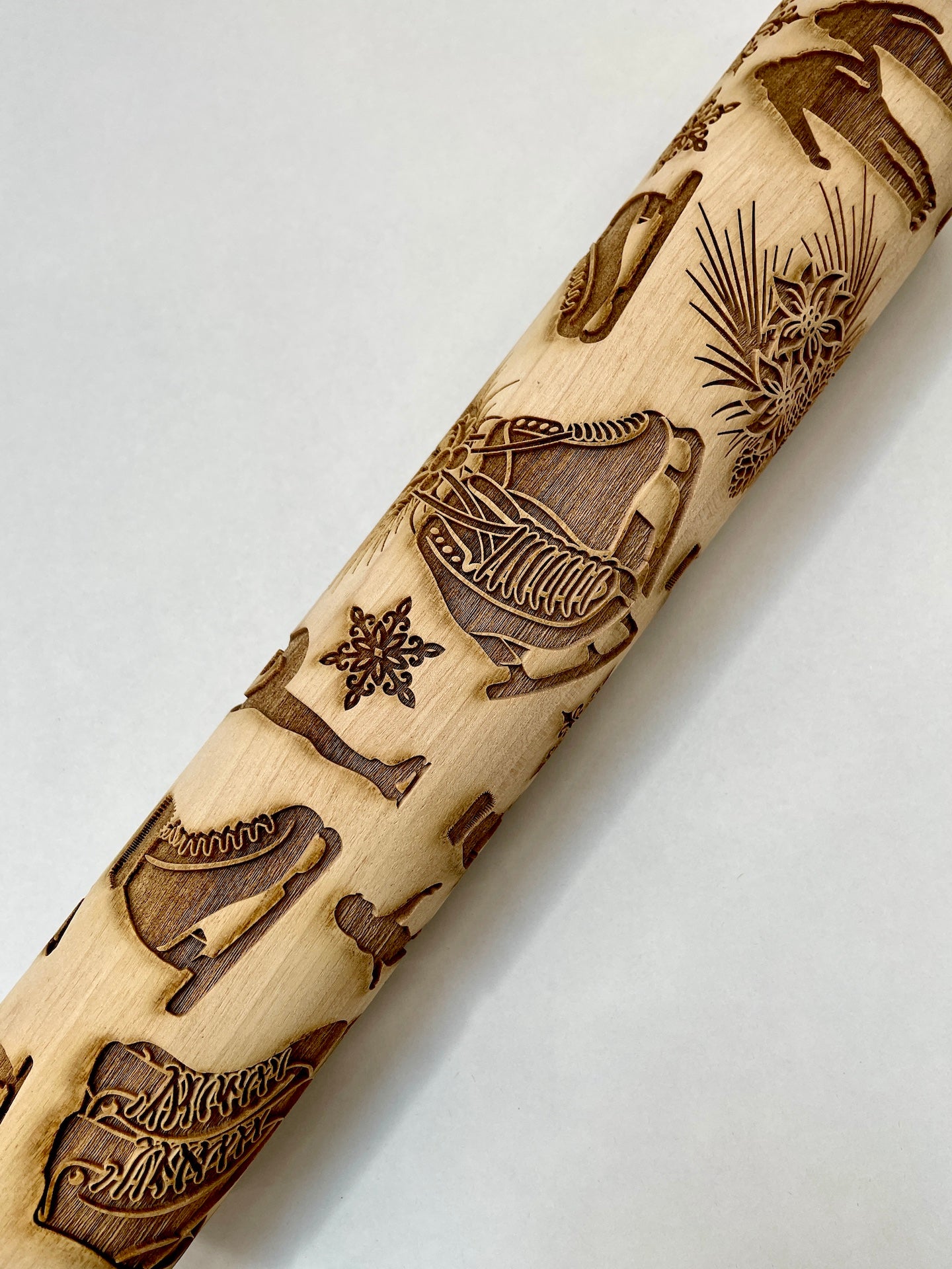 Ice Skates & Ice Skating Textured Rolling Pin
