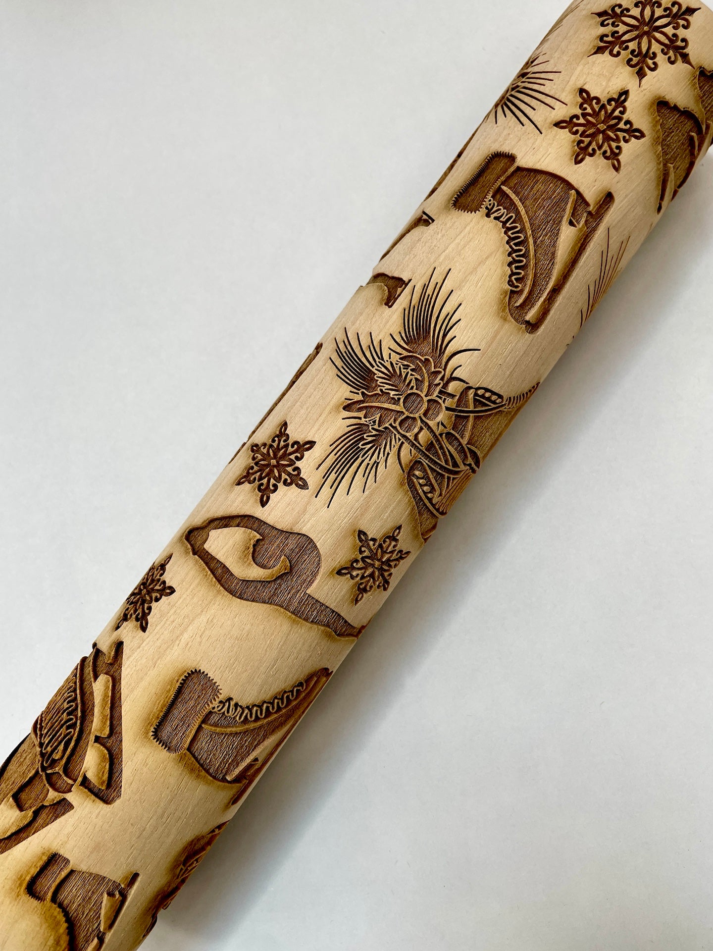 Ice Skates & Ice Skating Textured Rolling Pin