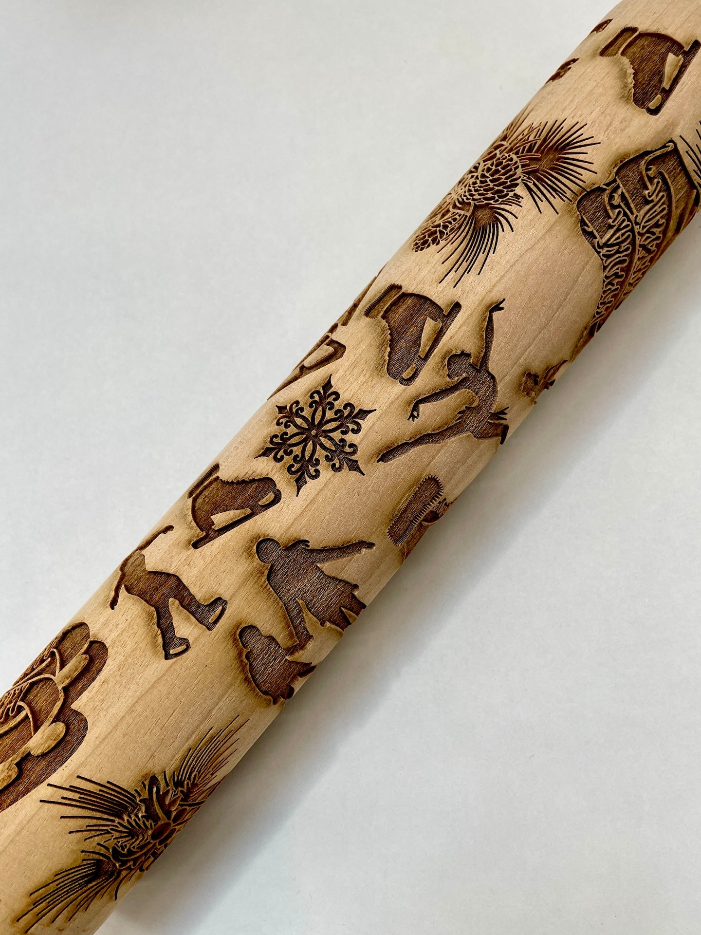 Ice Skates & Ice Skating Textured Rolling Pin