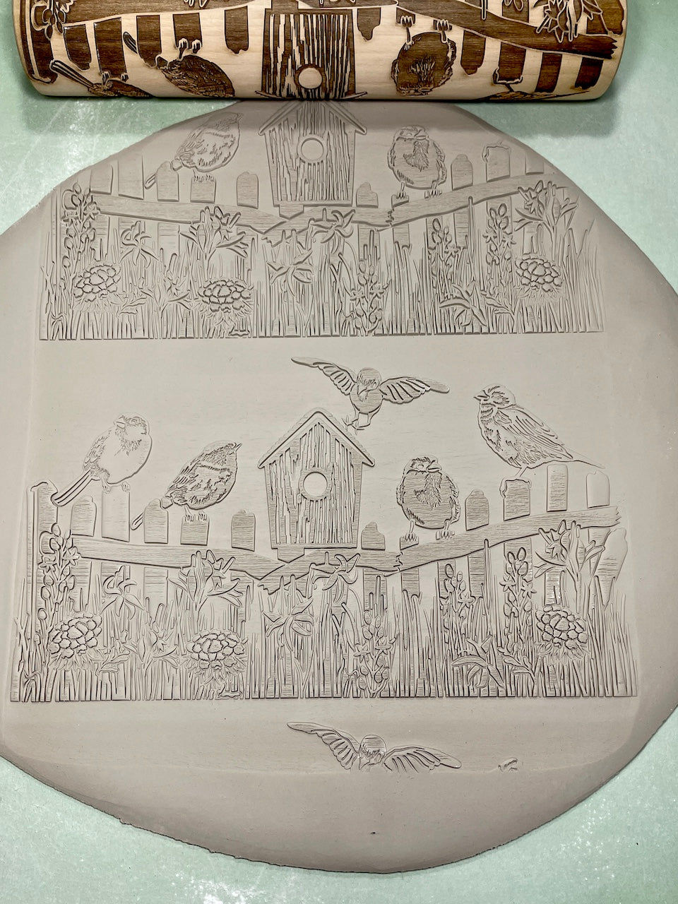 Birds on a Fence Textured Rolling Pin