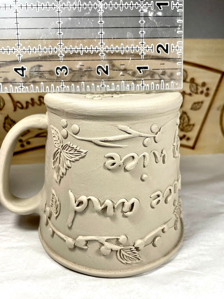 Blessed and Thankful Curved Textured Mug Plank