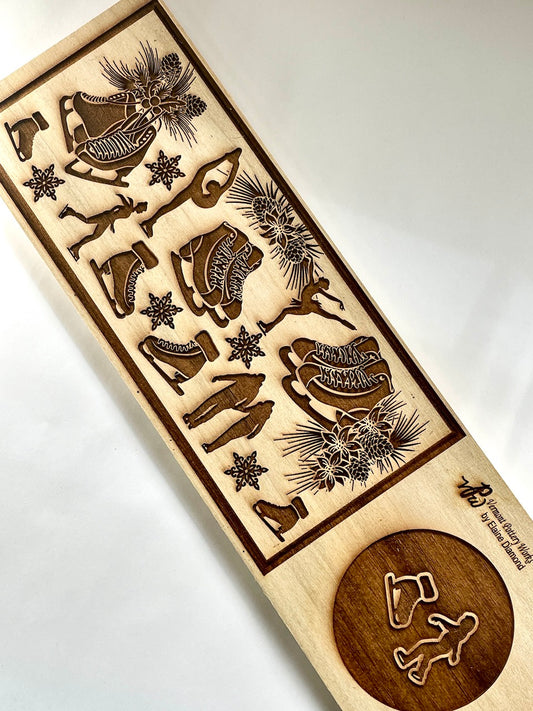 Ice Skates & Ice Skating Textured Mug Plank