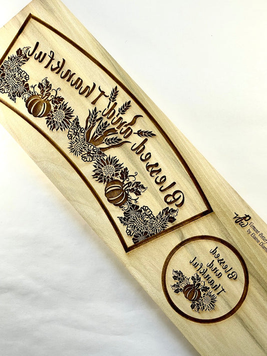 Blessed and Thankful Curved Textured Mug Plank