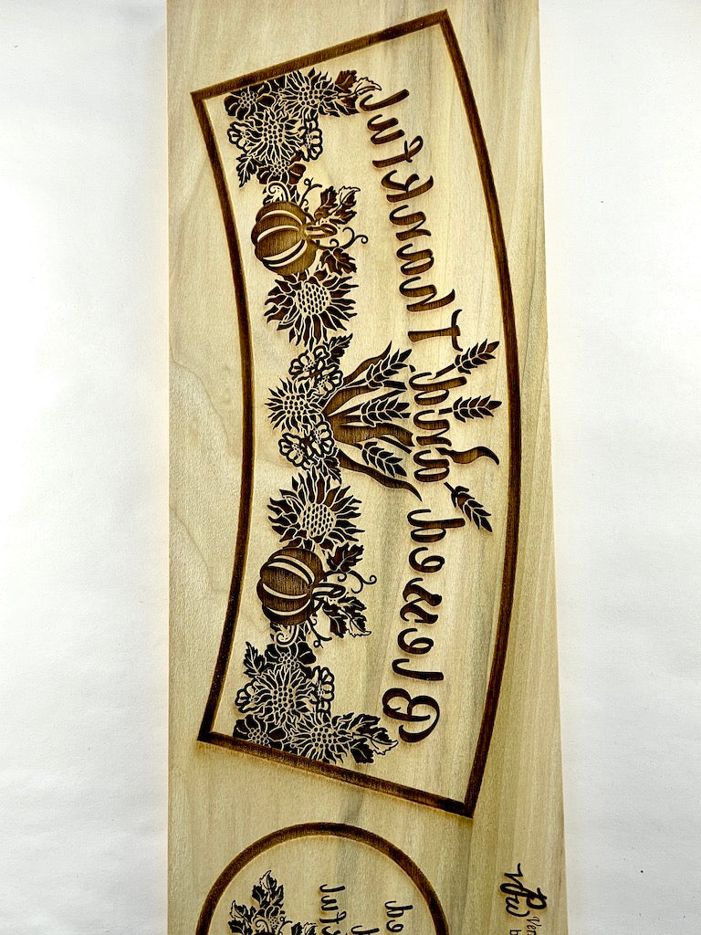 Blessed and Thankful Curved Textured Mug Plank