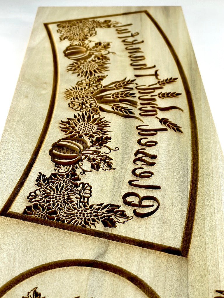 Blessed and Thankful Curved Textured Mug Plank