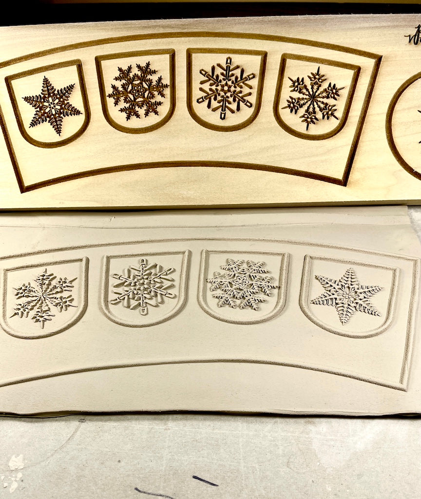 Pocket Snowflakes Curved Textured Mug Plank