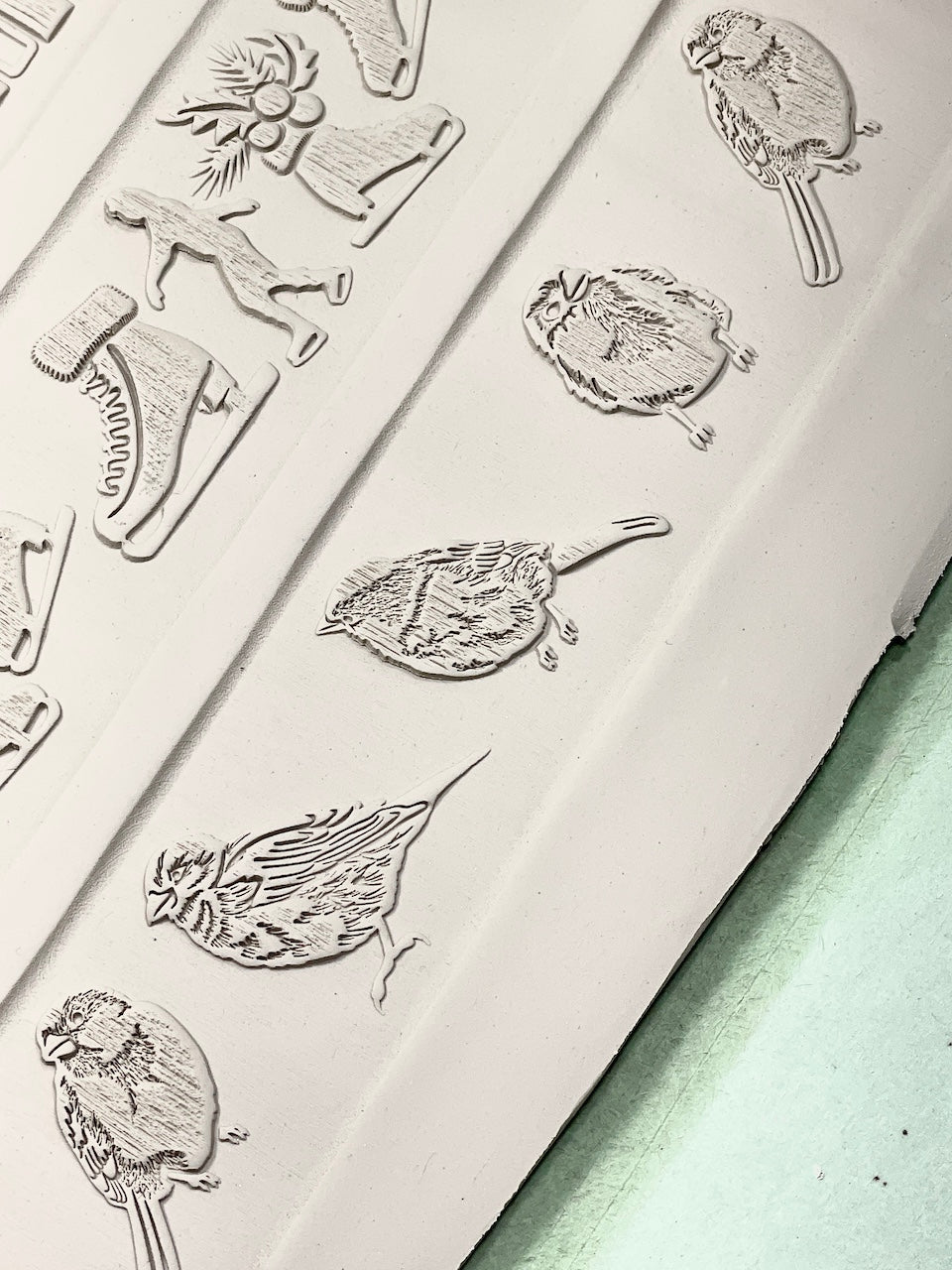 2" Birds Textured Rolling Pin