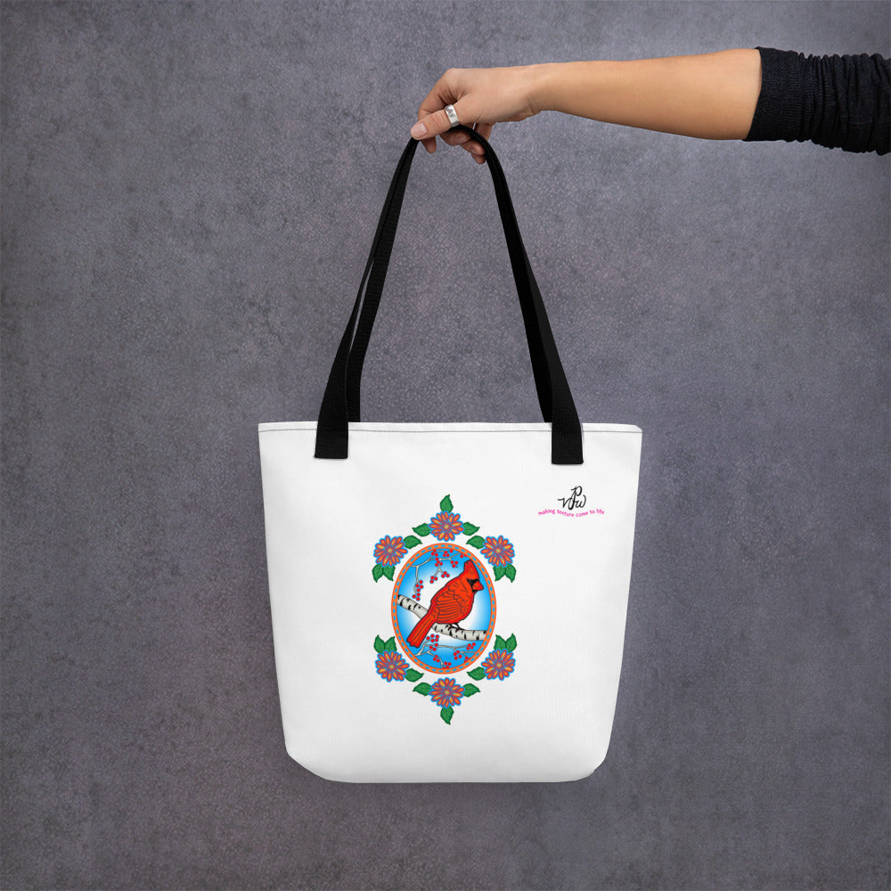 Floral Cardinal Tote bag