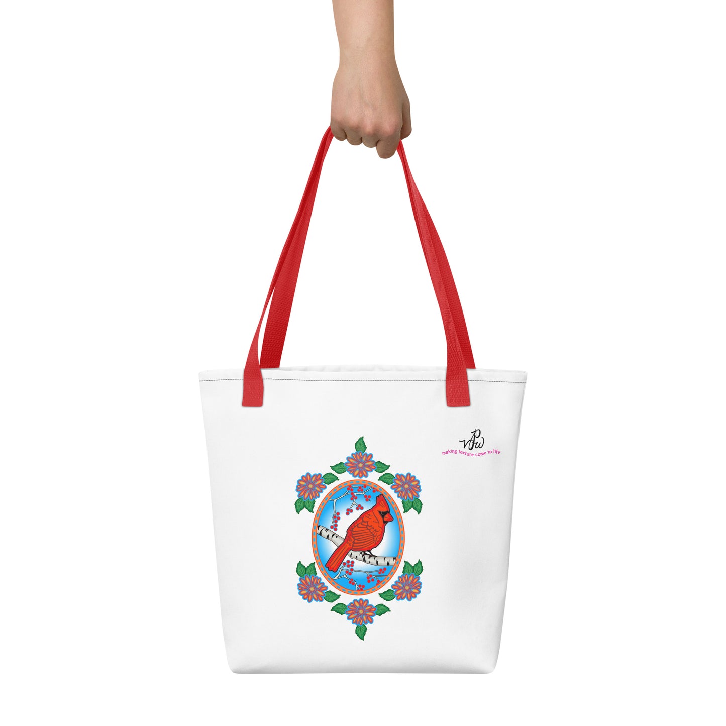 Floral Cardinal Tote bag