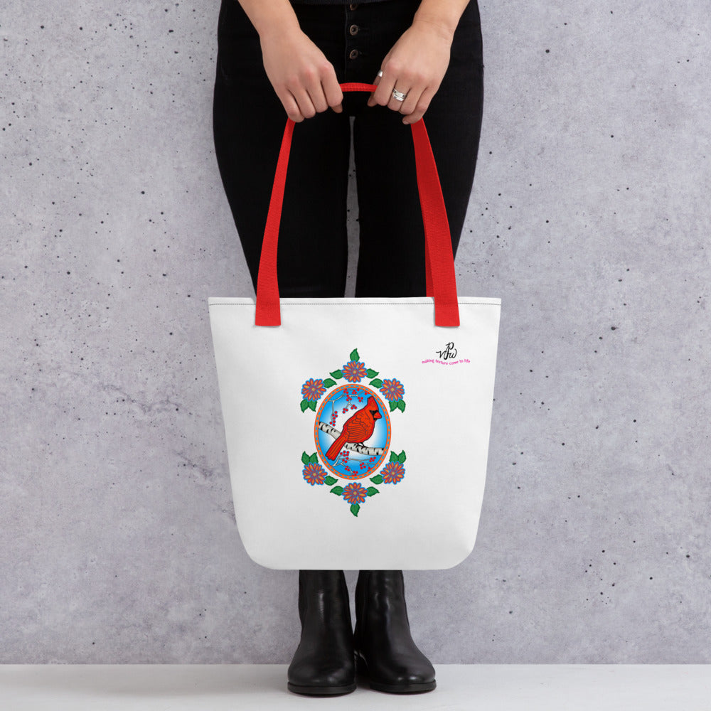 Floral Cardinal Tote bag