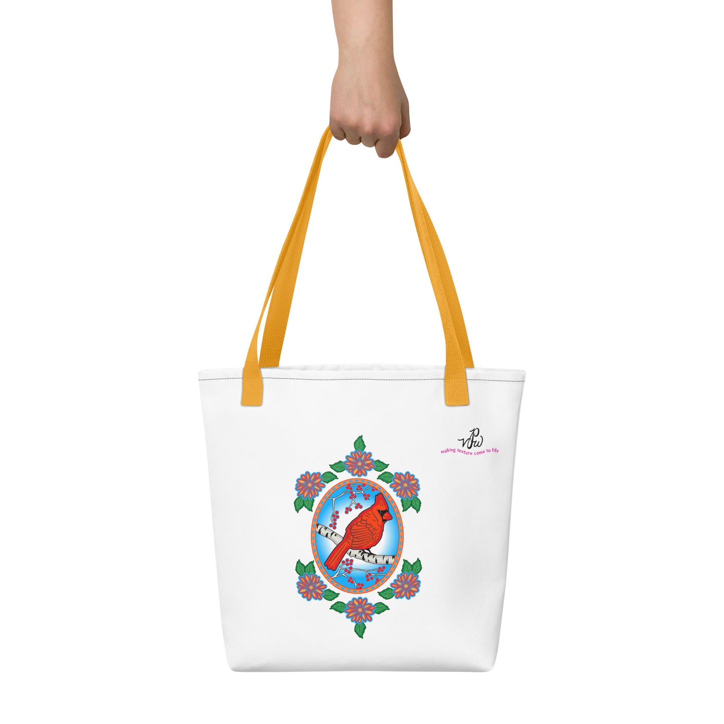 Floral Cardinal Tote bag