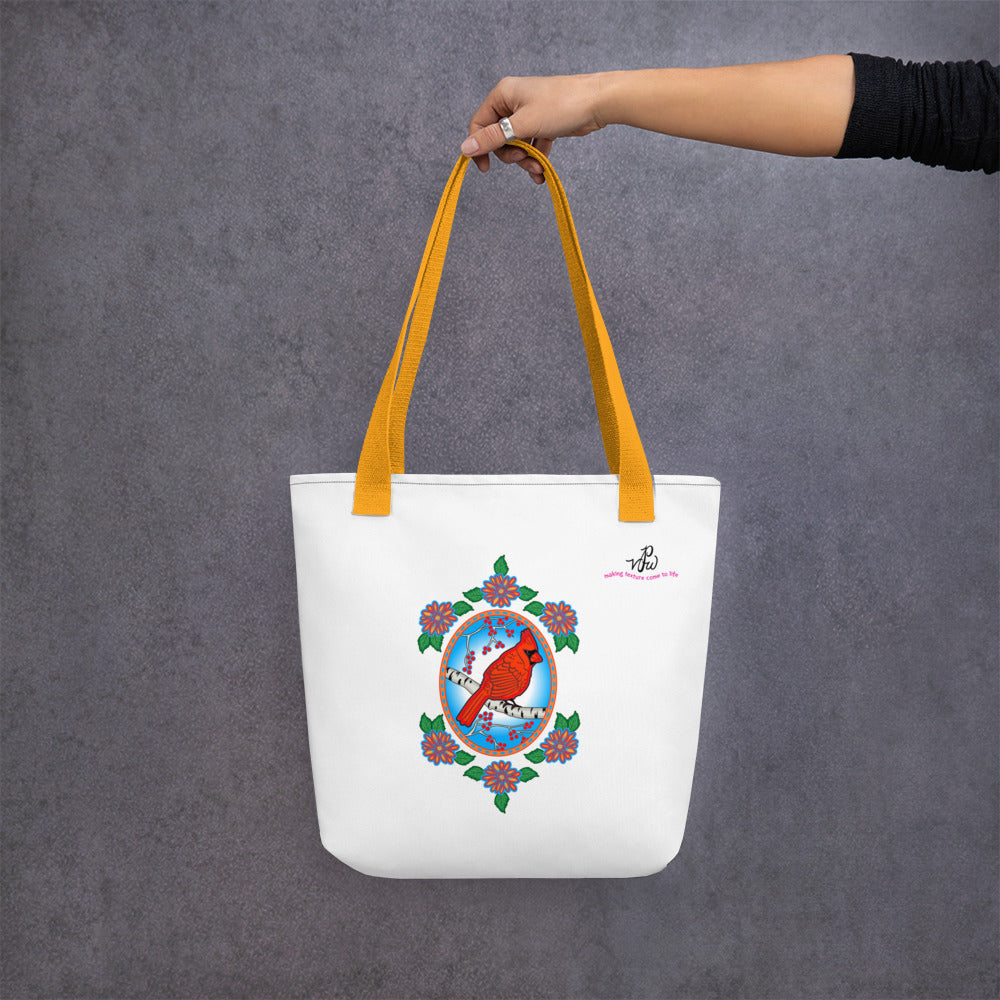 Floral Cardinal Tote bag