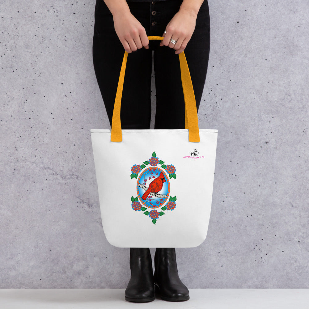 Floral Cardinal Tote bag