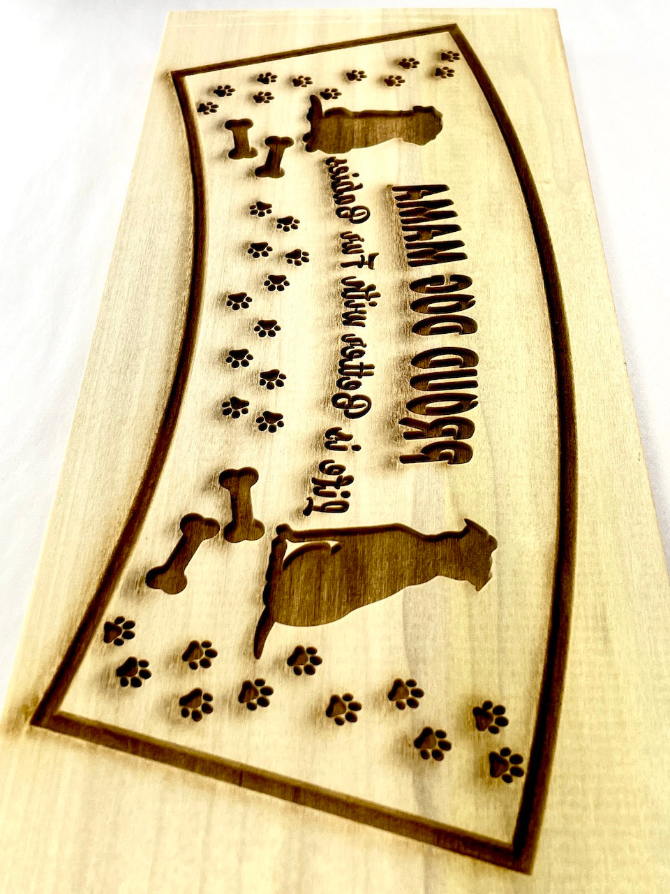 Proud Dog Mama- Curved Textured Mug Plank