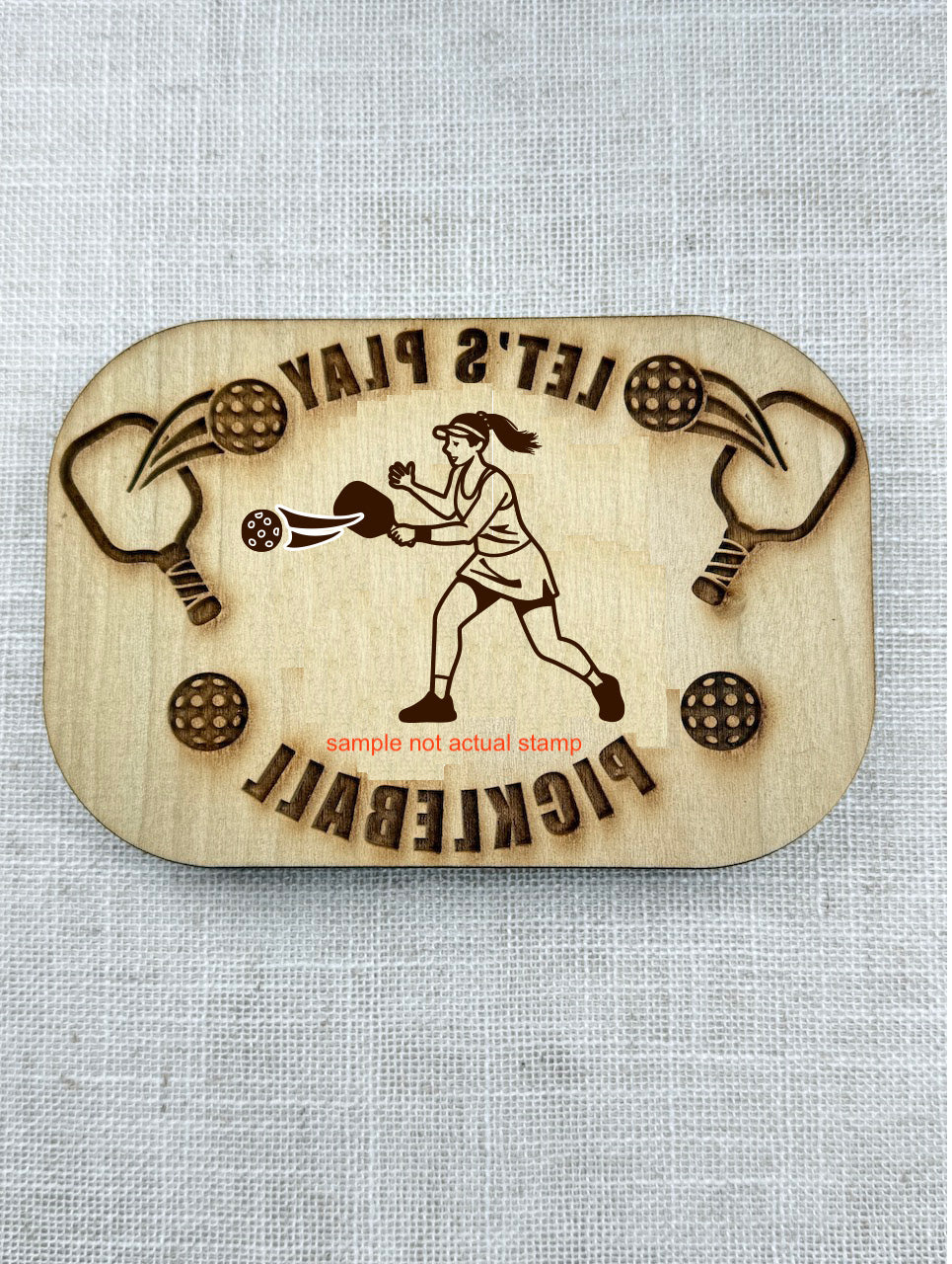 Pickleball (Let's Play Pickleball Medallion- Female)- Stamp