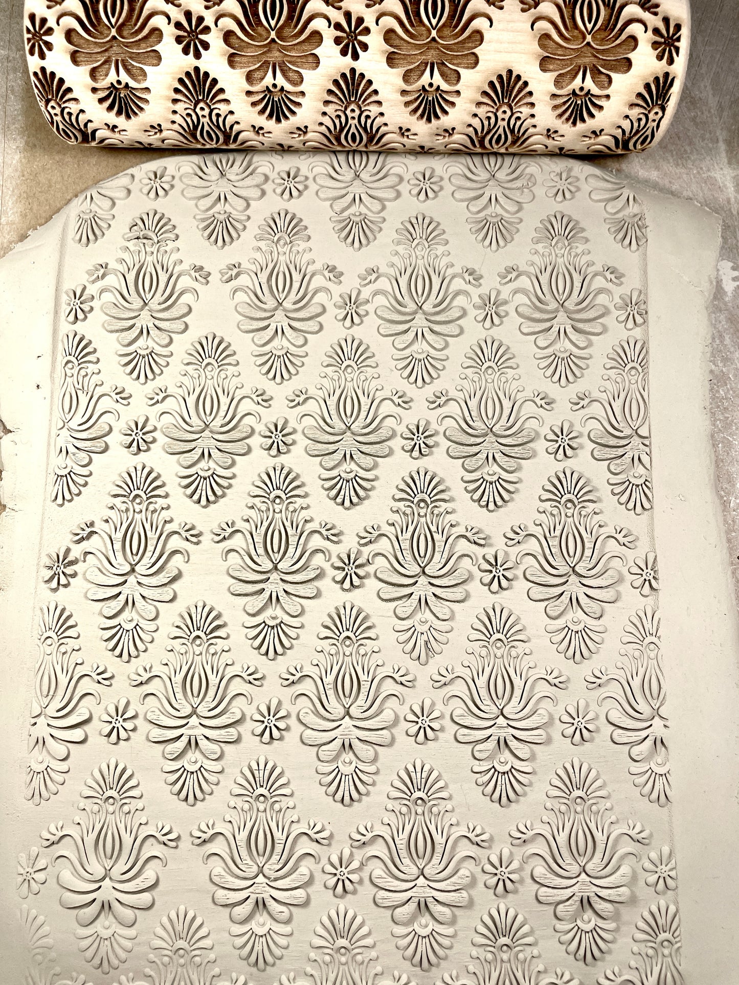 7" Floral Phoenix Textured Rolling Pin