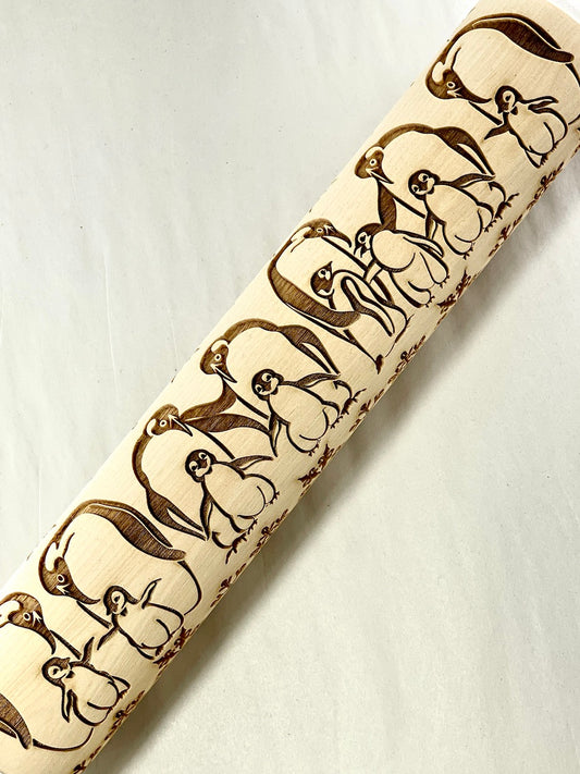 Penguins Textured Rolling Pin