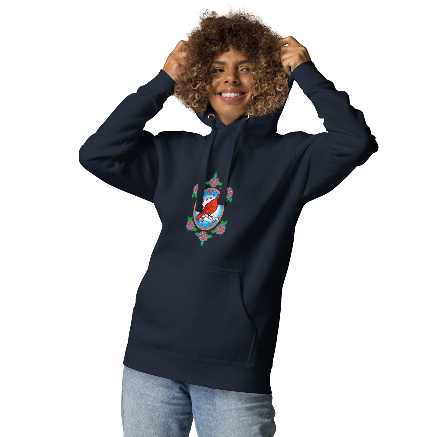 Floral Cardinal Unisex Hoodie