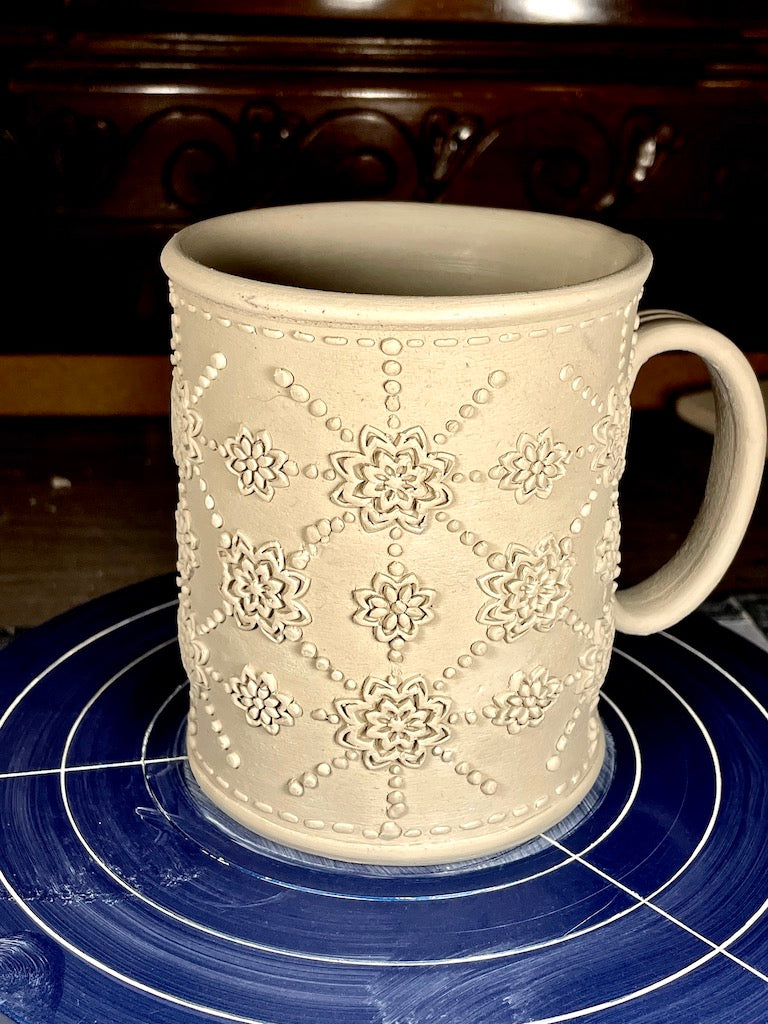 Quilted Floral Textured Rolling Pin