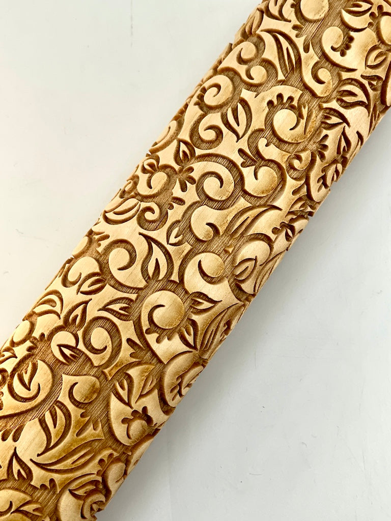 7" Leaves & Vines Textured Rolling Pin