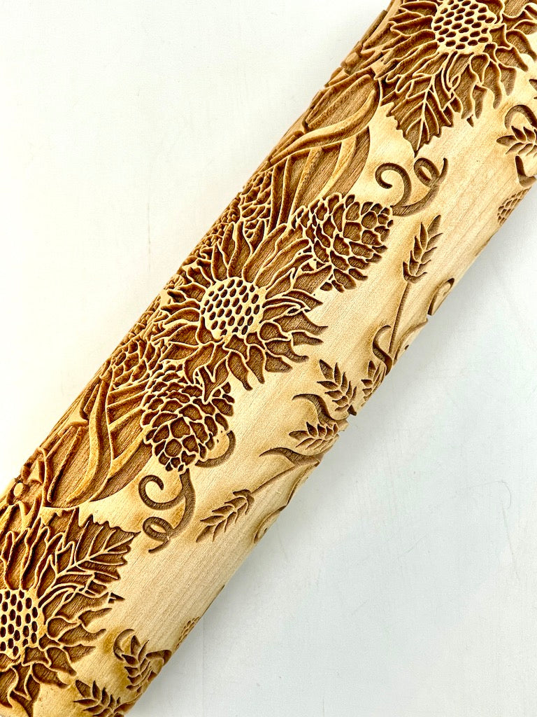 7" Thanksgiving Turkey Textured Rolling Pin