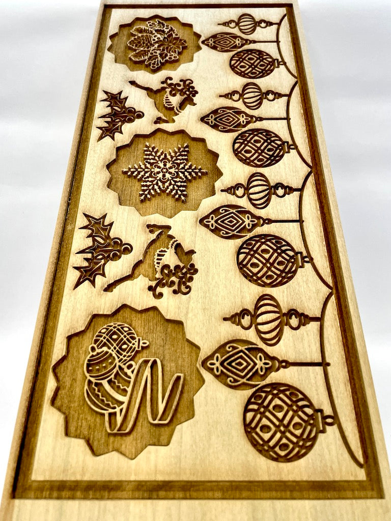 Christmas Ornaments Textured Mug Plank Version 1 with decorations