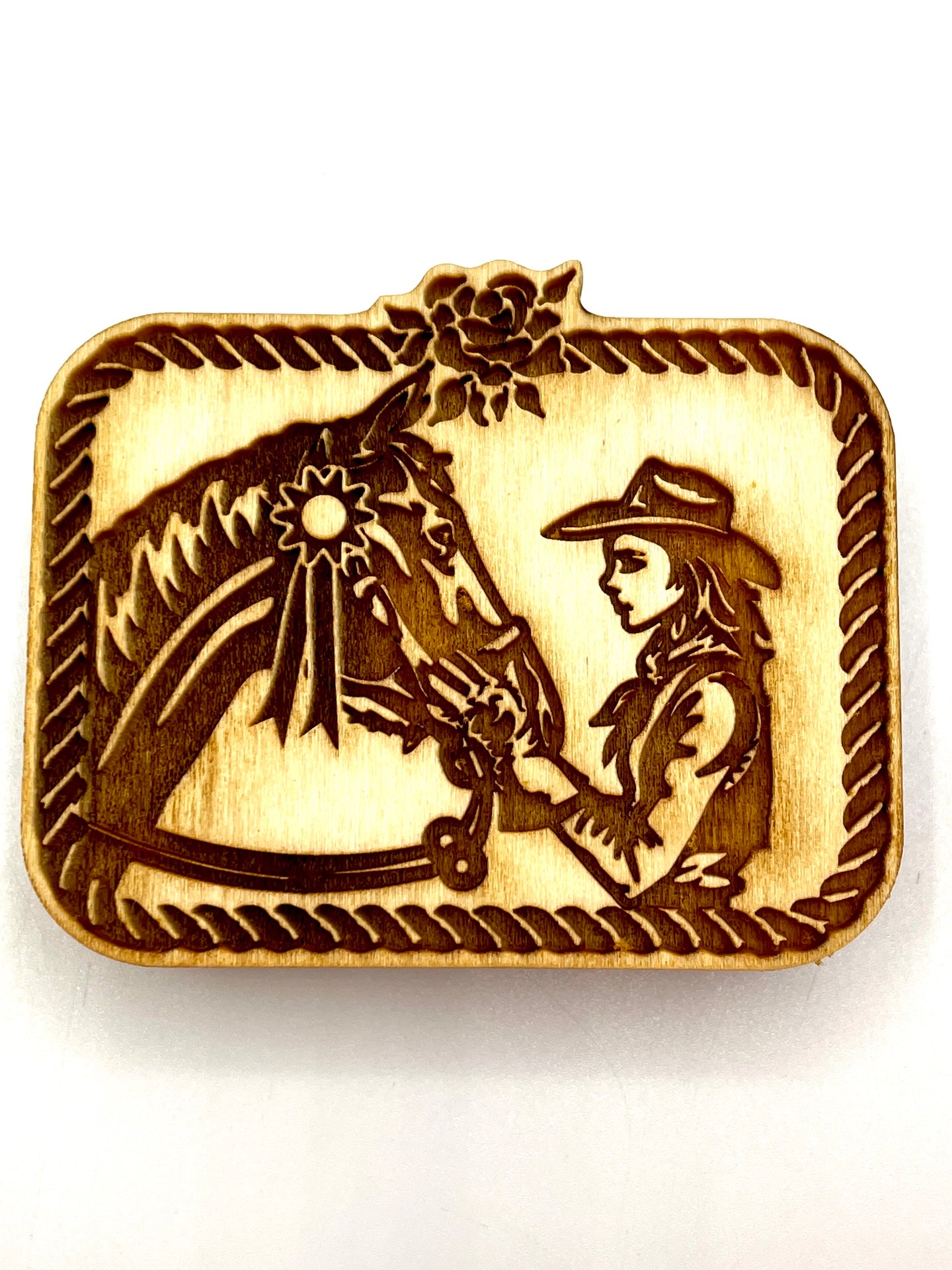 A Cowgirl and Her Horse- Stamp