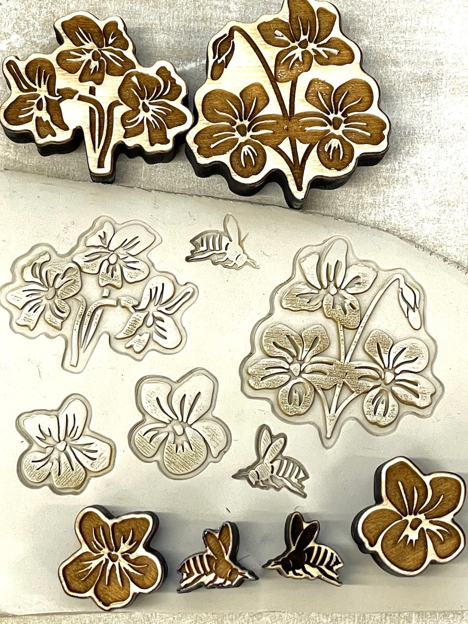 Violet Mini Bees Duo- Stamp Bundle