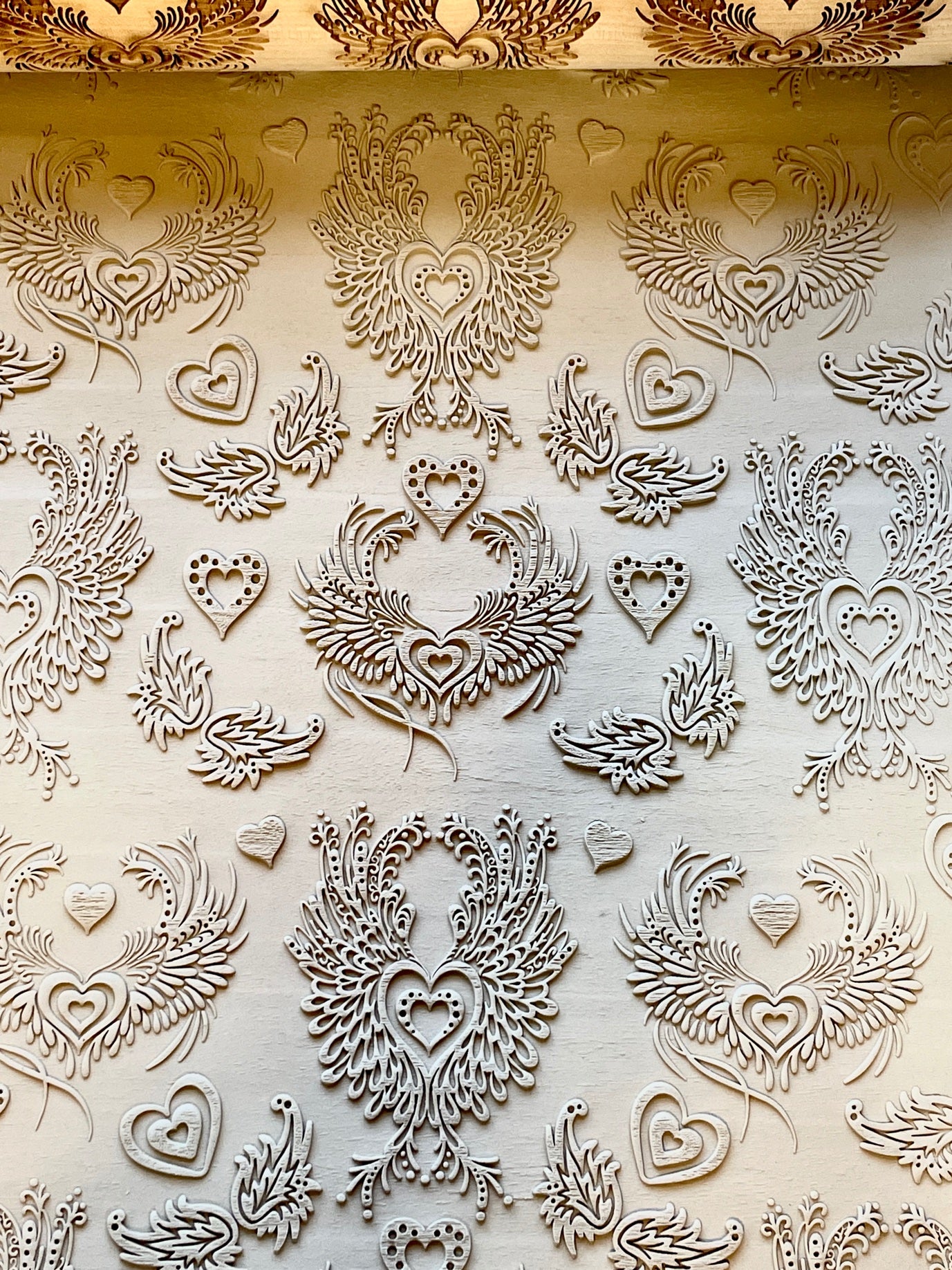 Angel Wings Textured Rolling Pin