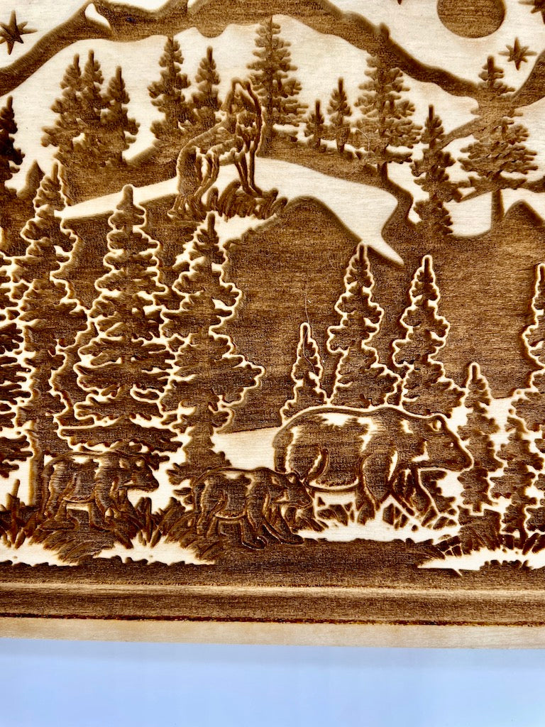 Bear in the Mountains Textured Plank