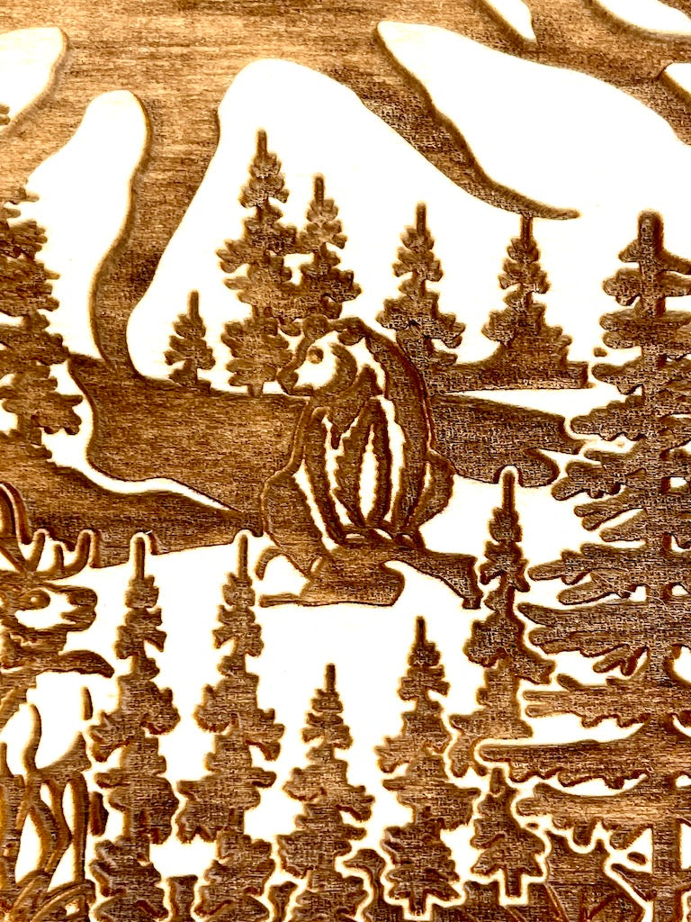 Bear in the Mountains Textured Plank