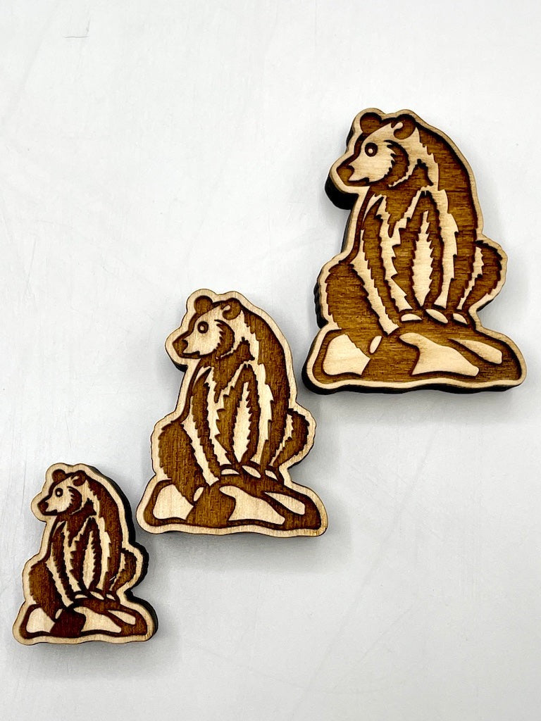 Bear Family Sitting (Left Facing)- Stamp Bundle