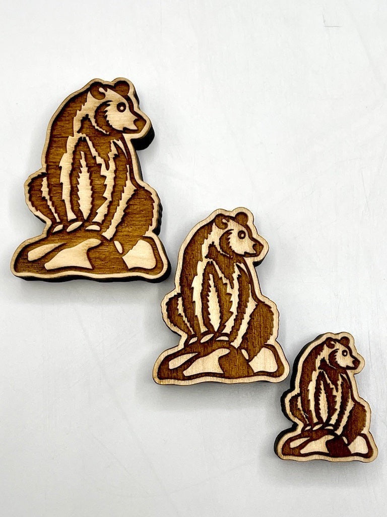 Bear Family Sitting (Right Facing)- Stamp Bundle