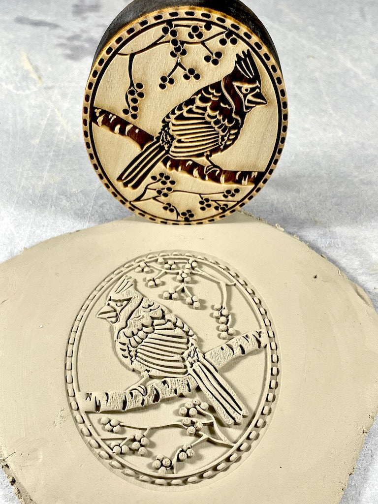 Cardinal on a Branch- Stamp