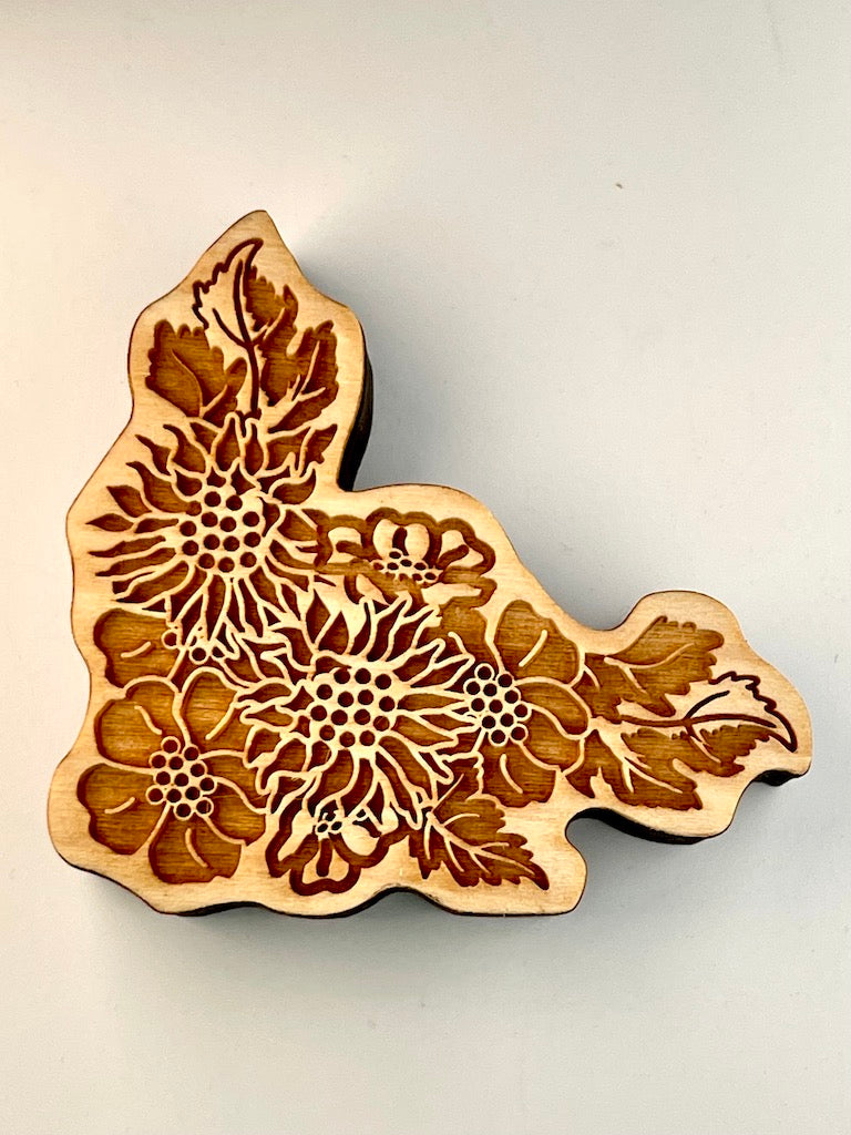 Corner Boarder Sunflower (Large)- Stamp