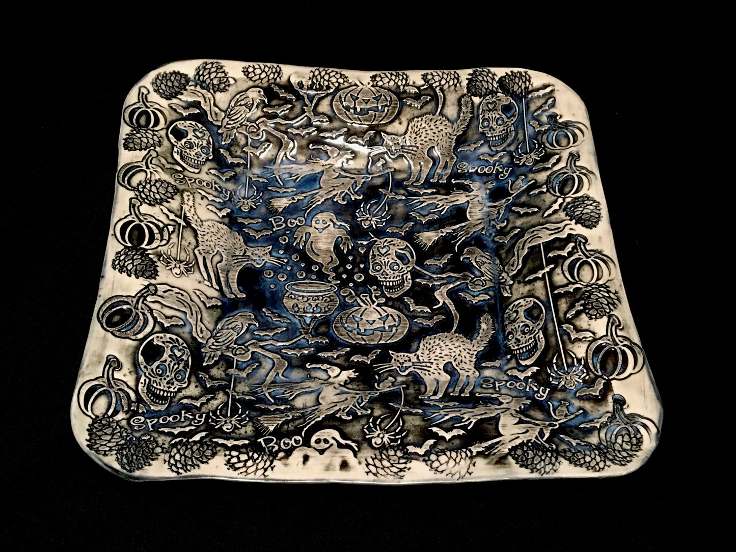 Black and White Halloween Platter