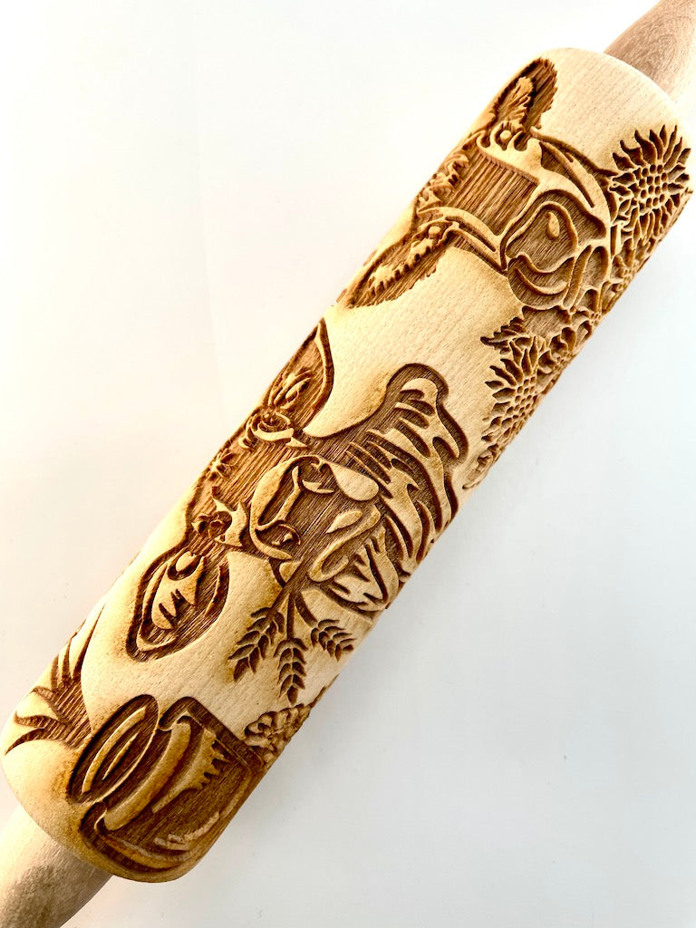 7" Cows Textured Rolling Pin