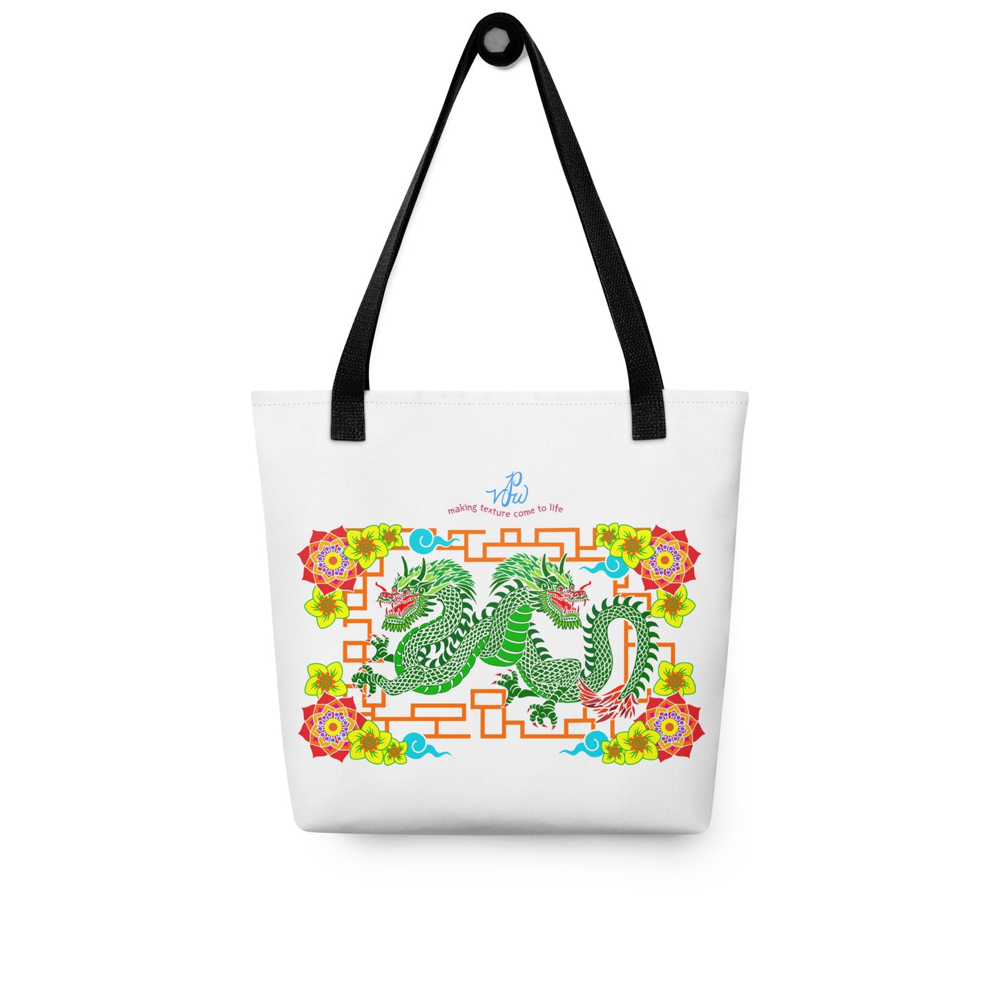 Floral Dragons Tote Bag