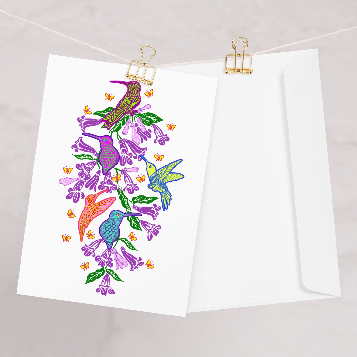 Hummingbirds by WPV- Greeting Card