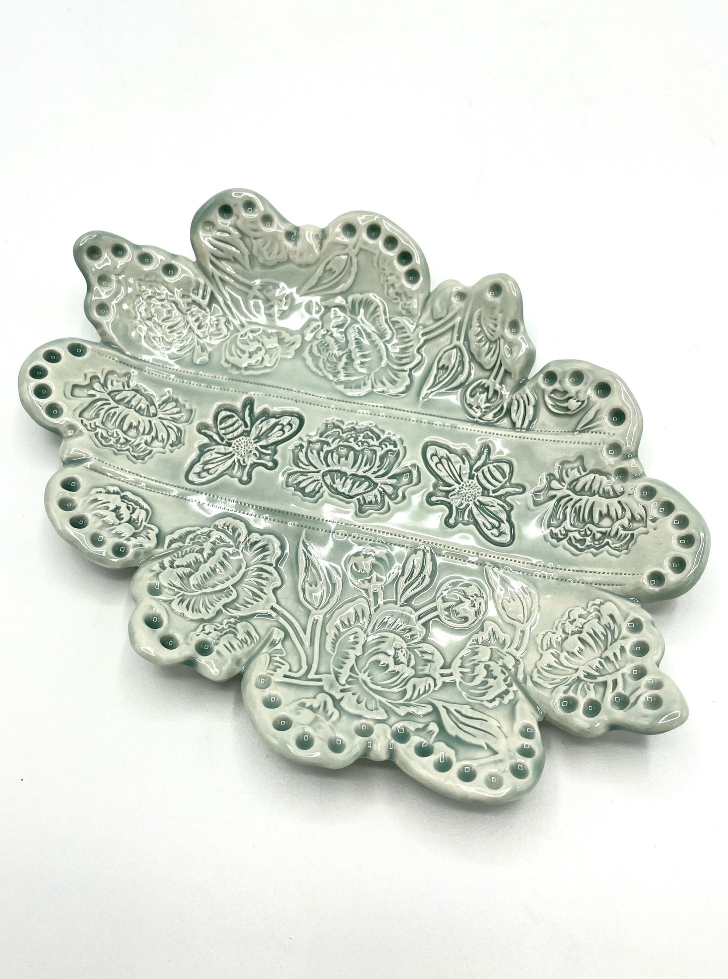 Peony & Bee Aqua Dish