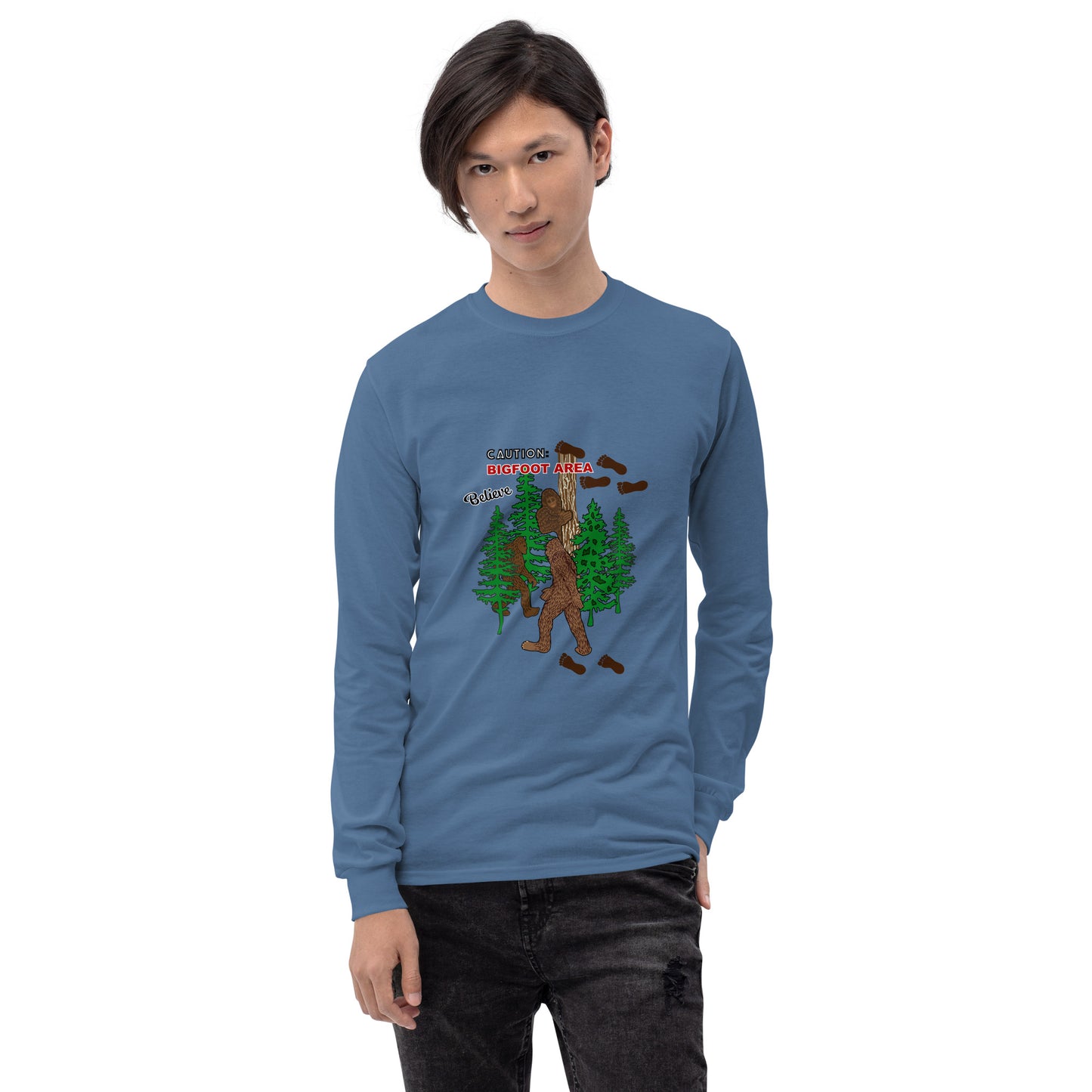 Big Foot Men’s Long Sleeve Shirt (Front Design)