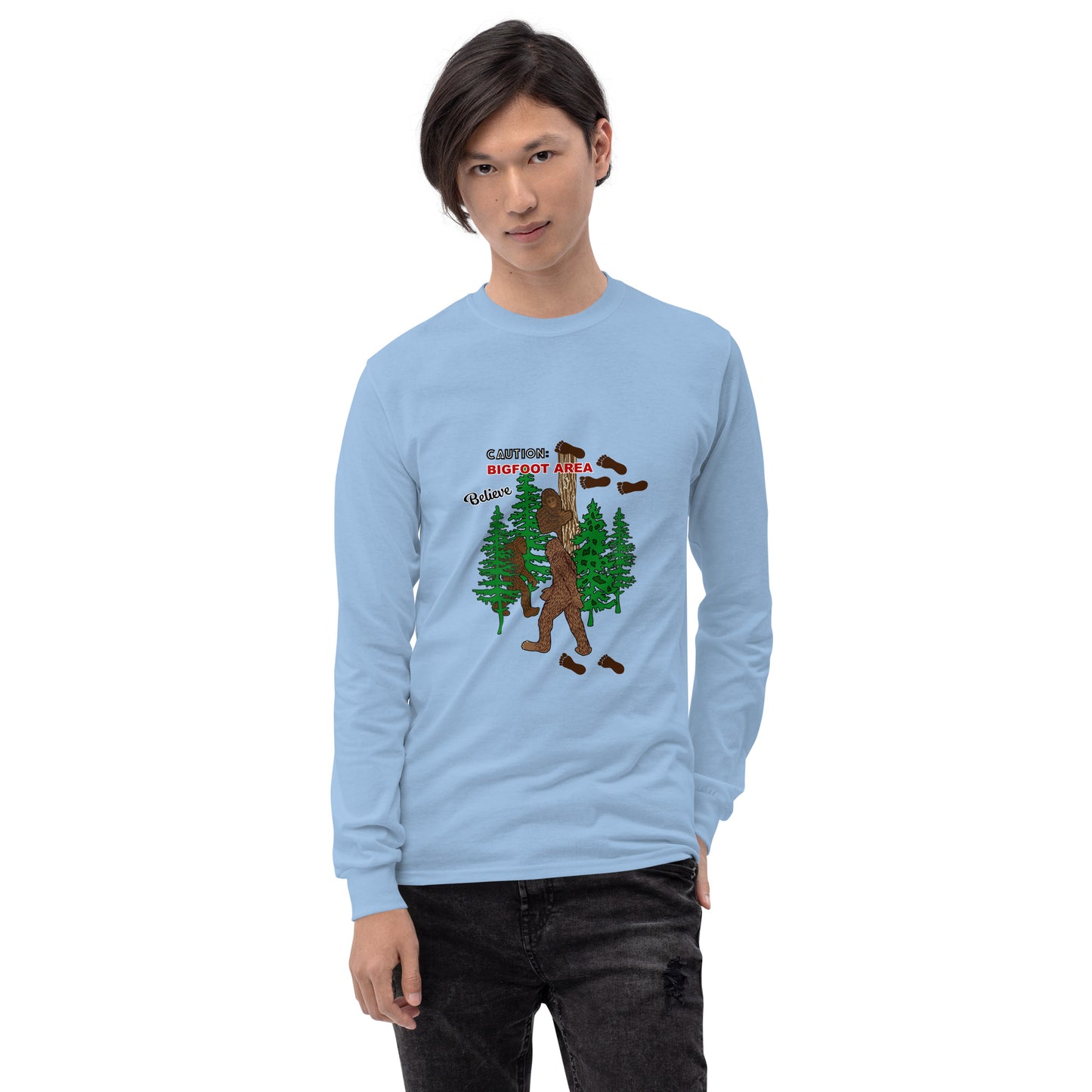 Big Foot Men’s Long Sleeve Shirt (Front Design)