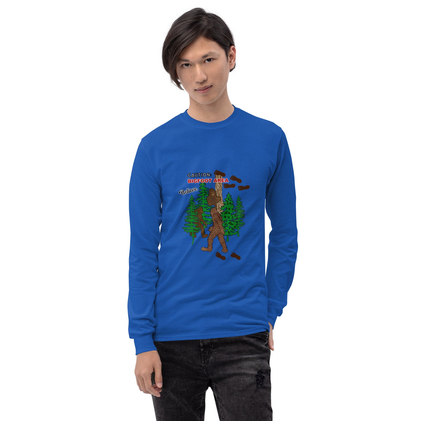 Big Foot Men’s Long Sleeve Shirt (Front Design)