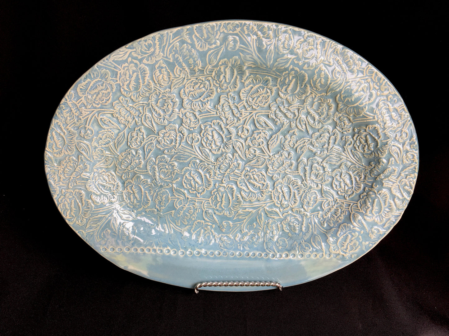 Wedgewood Blue Peonies Platter